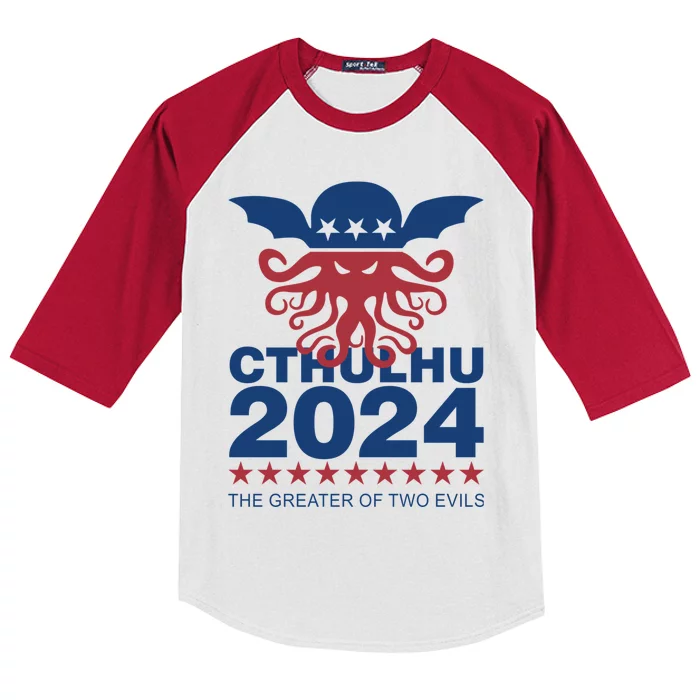 Vote Cthulhu 2024 Kids Colorblock Raglan Jersey