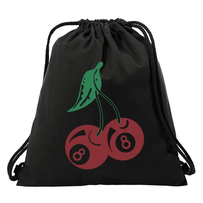 Vintage Cherry 8 Ball 90s Graphic Drawstring Bag