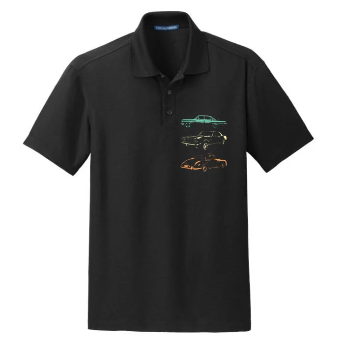 Vintage Cars 80s & 90s Retro Dry Zone Grid Performance Polo