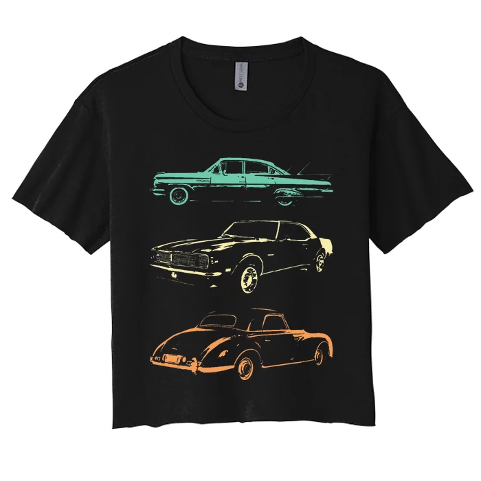 Vintage Cars 80s & 90s Retro Women's Crop Top Tee