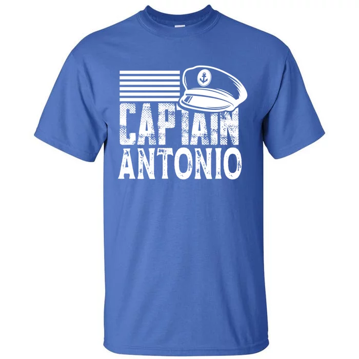 Vintage Captain Antonio Personalized Boating Captain Gift Tall T-Shirt