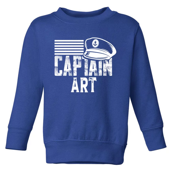 Vintage Captain Art Personalized Boating Captain Gift Toddler Sweatshirt