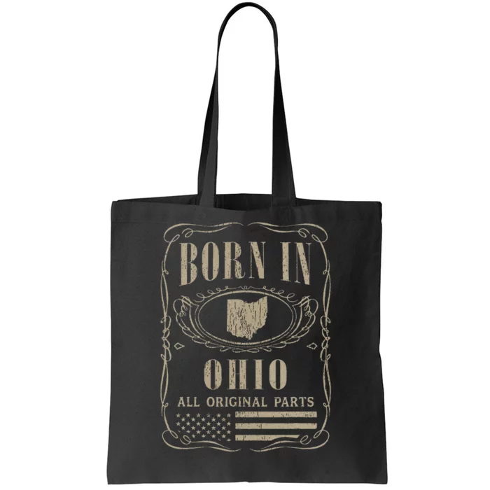 Vintage Classic America Land Map US States Born Ohio Tote Bag