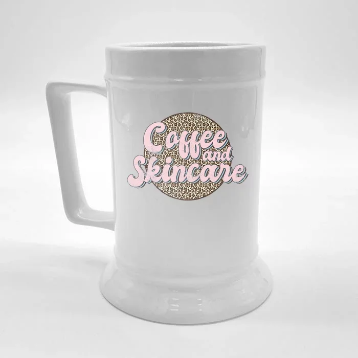 Vintage Coffee And Skincare Leopard Esthetician Skincare Front & Back Beer Stein