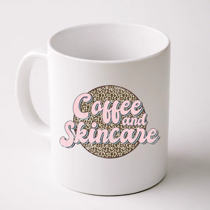 Vintage Coffee And Skincare Leopard Esthetician Skincare Front & Back Coffee Mug