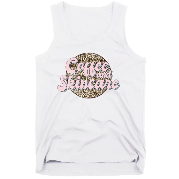 Vintage Coffee And Skincare Leopard Esthetician Skincare Tank Top