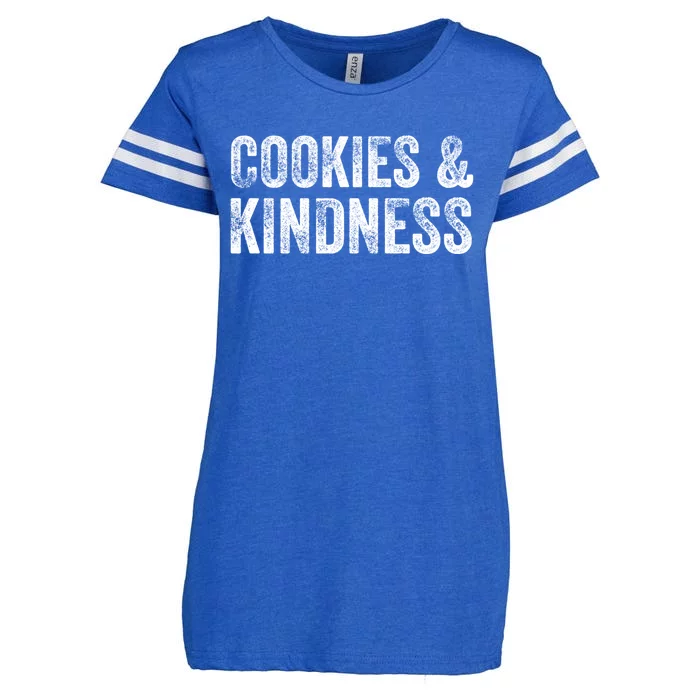 Vintage Cookies And Kindness Funny Bake Baking Lover Baker Gift Enza Ladies Jersey Football T-Shirt