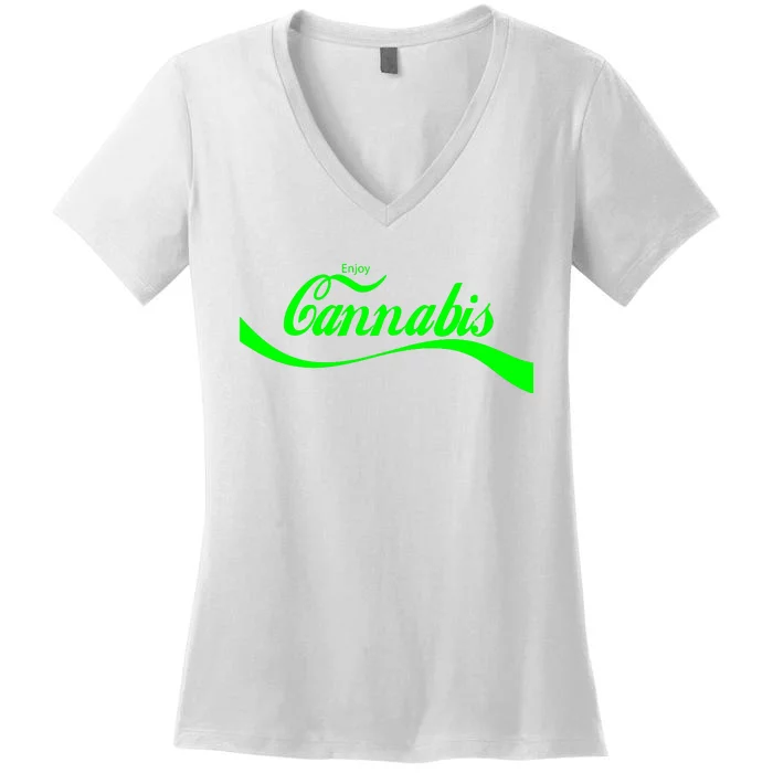 Vintage Cannabis Art Retro Marijuana Thc Retro 420 Day Weed Women's V-Neck T-Shirt