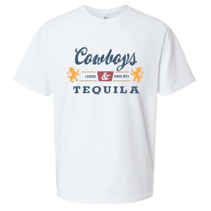 Vintage Cowboys And Tequila Western Funny Tequila Drinking Sueded Cloud Jersey T-Shirt