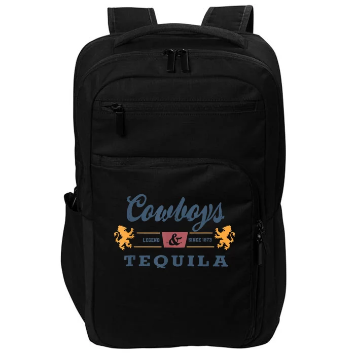 Vintage Cowboys And Tequila Western Funny Tequila Drinking Impact Tech Backpack