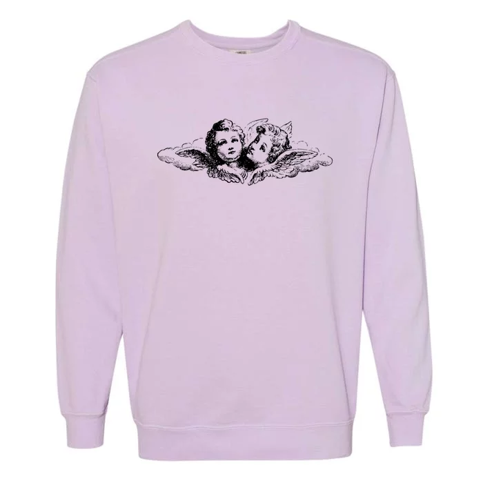 Vintage Cupid Angel Cherubs In Cloud Artist Engraving Gift Garment-Dyed Sweatshirt