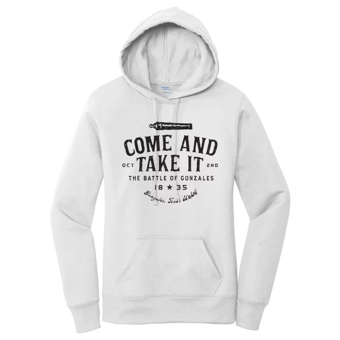 Vintage Come And Take It The Battle Of Gonzales 1835 Women's Pullover Hoodie