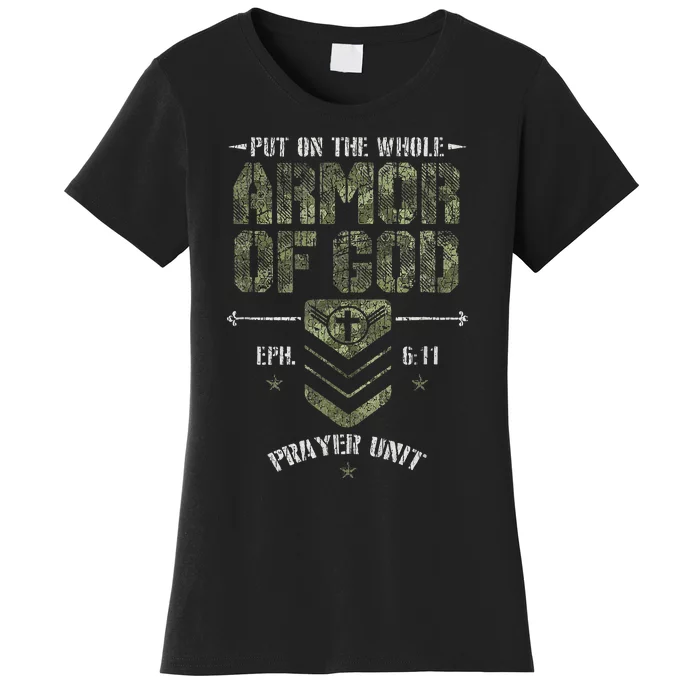 Vintage Camo Armor Of God Christians Religious Camouflage Women's T-Shirt