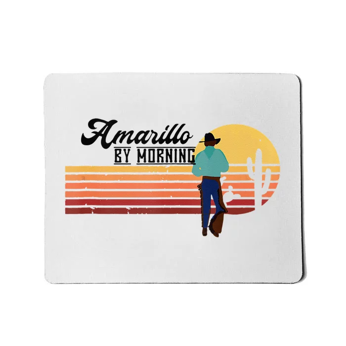 Vintage Cowboy Amarillo By Morning Cactus Western Country Mousepad