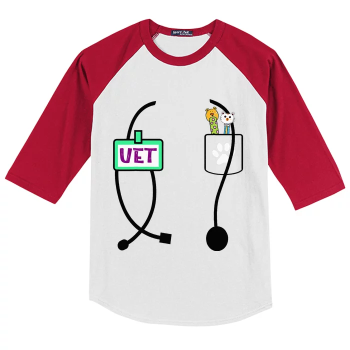 Veterinarian Costume Animal Doctor Vet Kids Colorblock Raglan Jersey