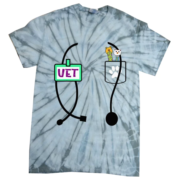 Veterinarian Costume Animal Doctor Vet Tie-Dye T-Shirt