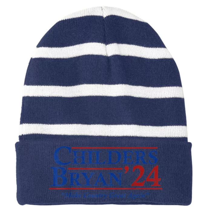 Vintage Childers Bryan 2024 Election Make Country Great Again. Striped Beanie with Solid Band