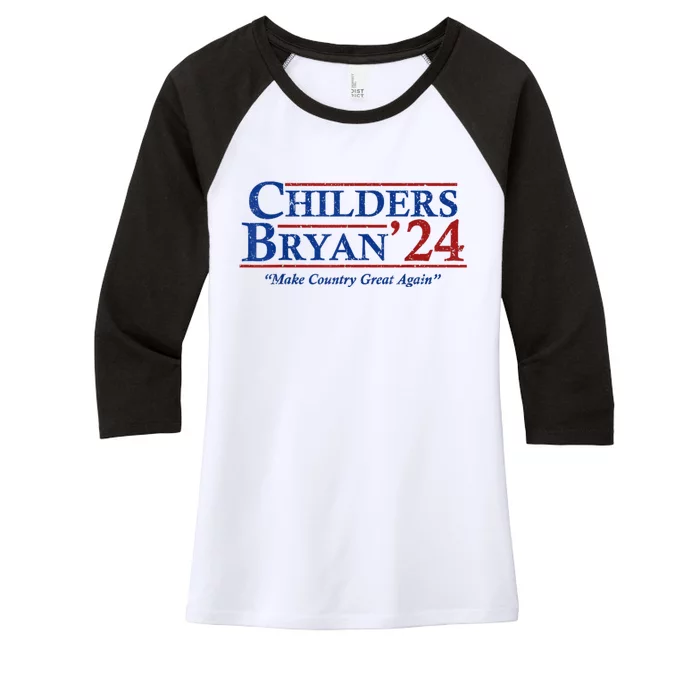 Vintage Childers Bryan 2024 Election Make Country Great Again. Women's Tri-Blend 3/4-Sleeve Raglan Shirt