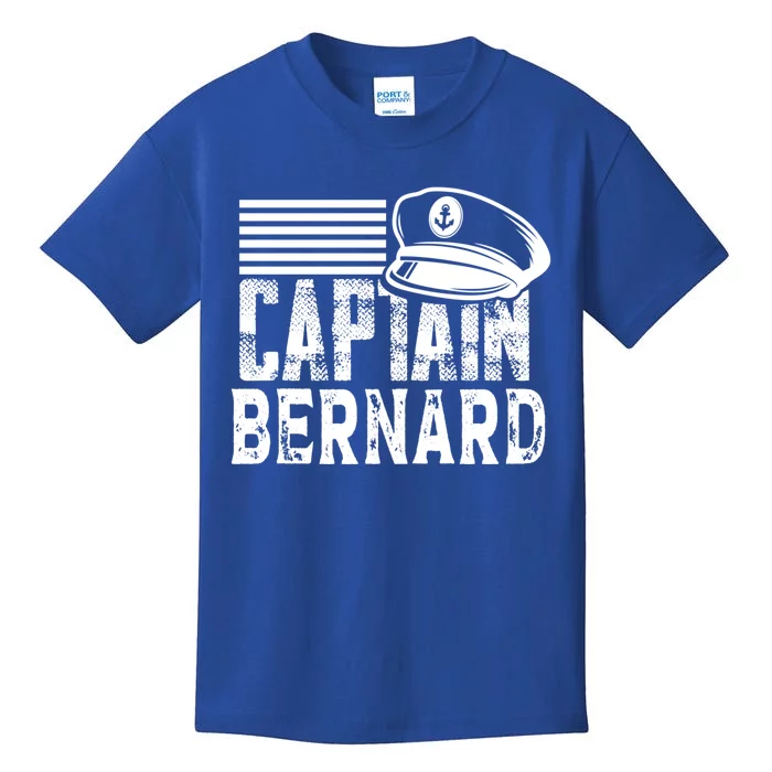 Vintage Captain Bernard Personalized Boating Captain Gift Kids T-Shirt