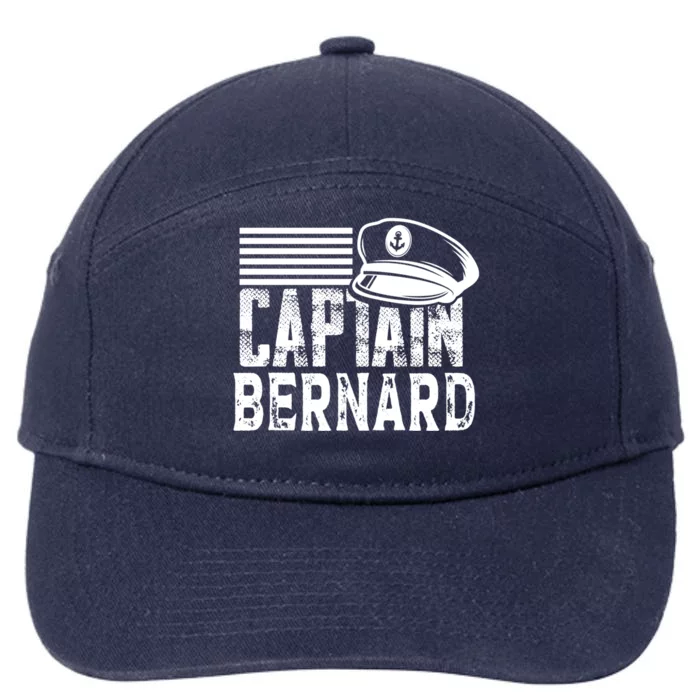 Vintage Captain Bernard Personalized Boating Captain Gift 7-Panel Snapback Hat