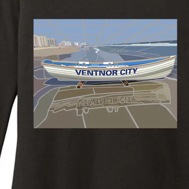 Ventnor City Beach Vista Scene Long Womens CVC Long Sleeve Shirt