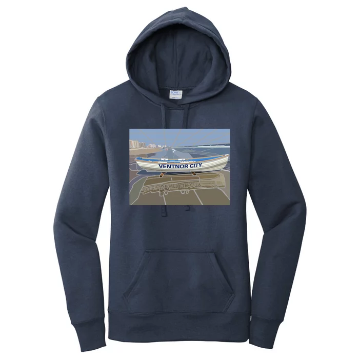 Ventnor City Beach Vista Scene Long Women's Pullover Hoodie