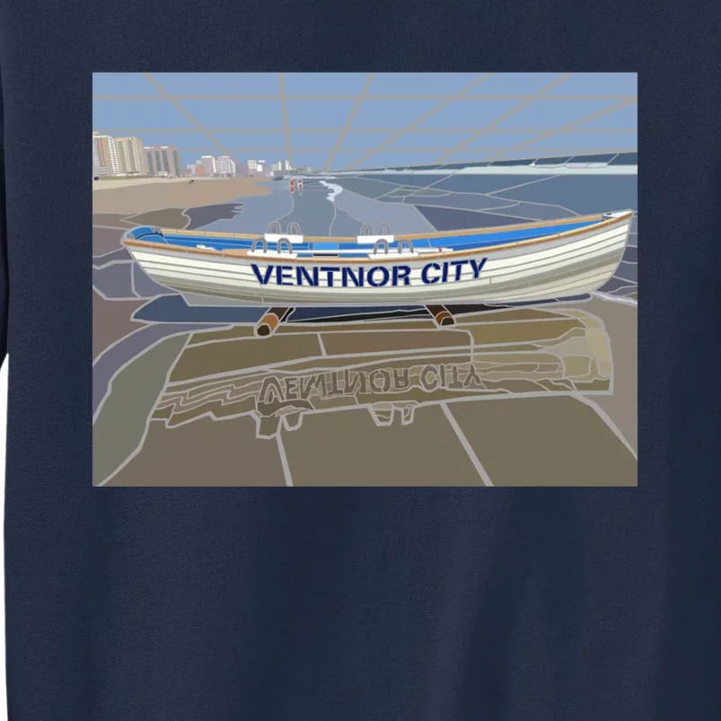 Ventnor City Beach Vista Scene Long Tall Sweatshirt