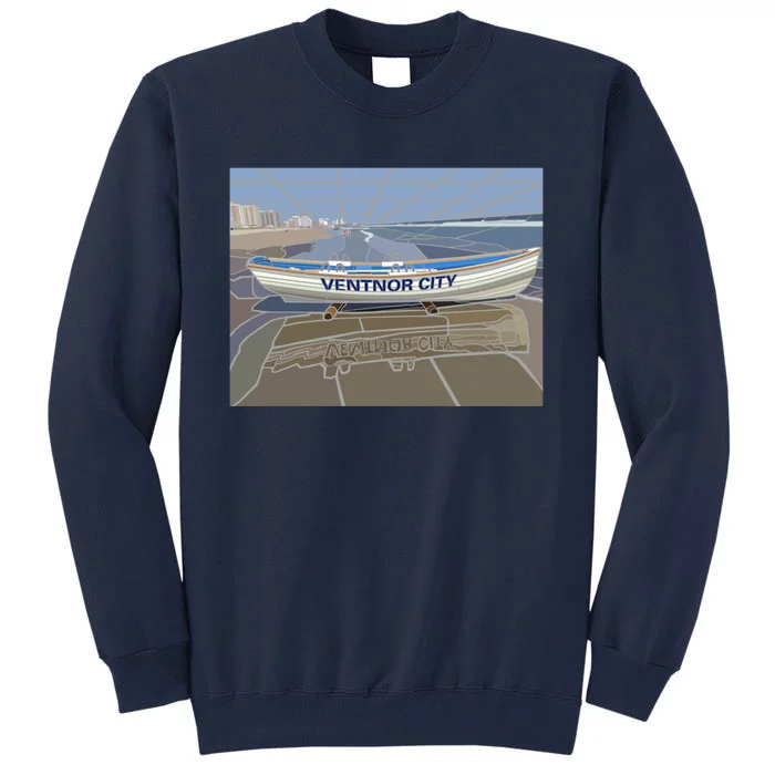 Ventnor City Beach Vista Scene Long Tall Sweatshirt