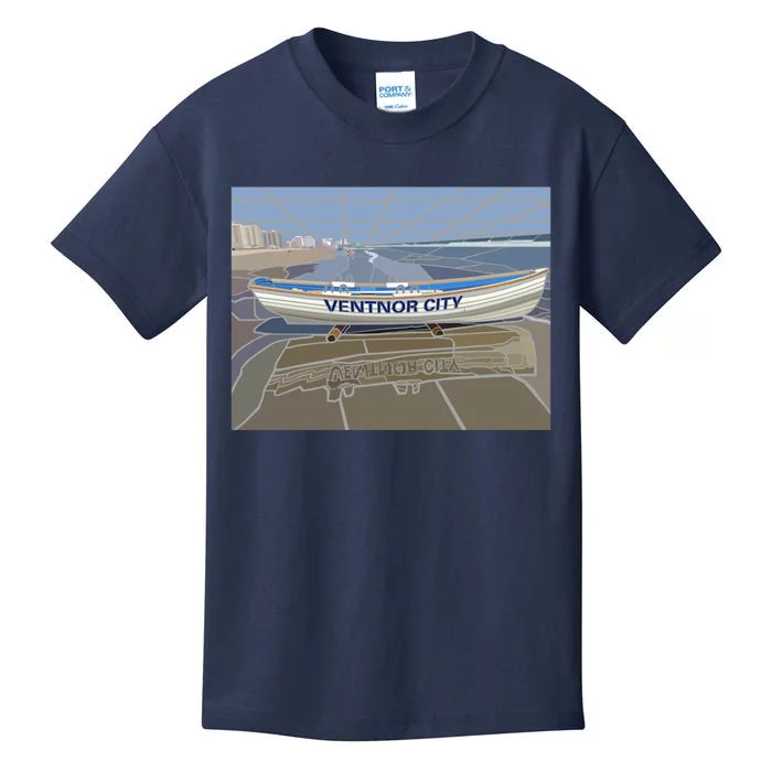 Ventnor City Beach Vista Scene Long Kids T-Shirt