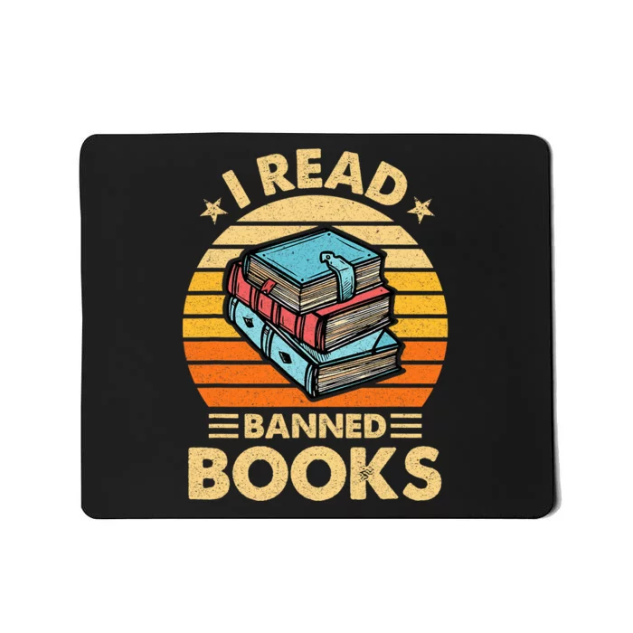 Vintage Censorship Book Reading Nerd I Read Banned Books Mousepad