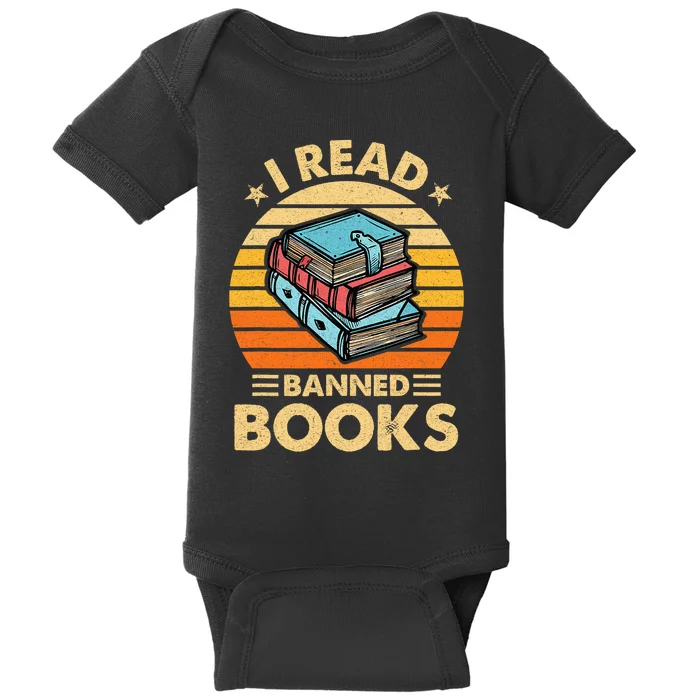 Vintage Censorship Book Reading Nerd I Read Banned Books Baby Bodysuit