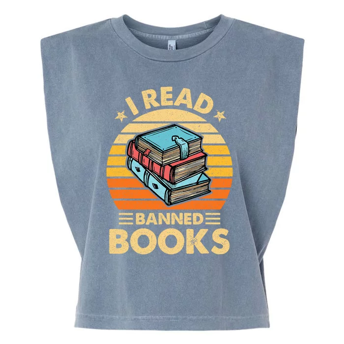 Vintage Censorship Book Reading Nerd I Read Banned Books Garment-Dyed Women's Muscle Tee