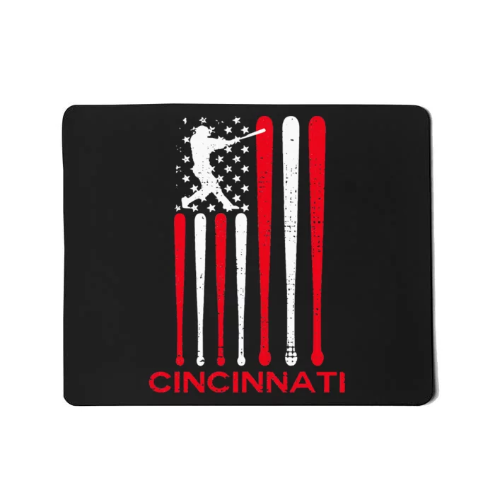 Vintage Cincinnati Baseball Soul American US Flag Mousepad