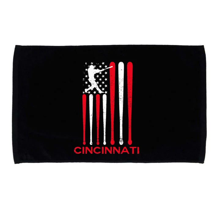 Vintage Cincinnati Baseball Soul American US Flag Microfiber Hand Towel