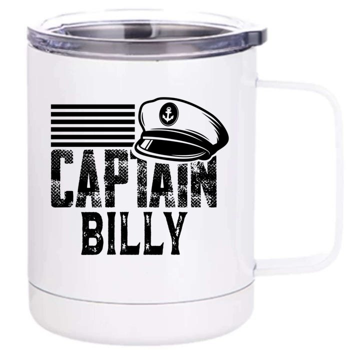 Vintage Captain Billy Personalized Boating Captain Gift Front & Back 12oz Stainless Steel Tumbler Cup