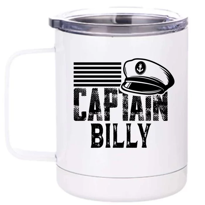 Vintage Captain Billy Personalized Boating Captain Gift Front & Back 12oz Stainless Steel Tumbler Cup