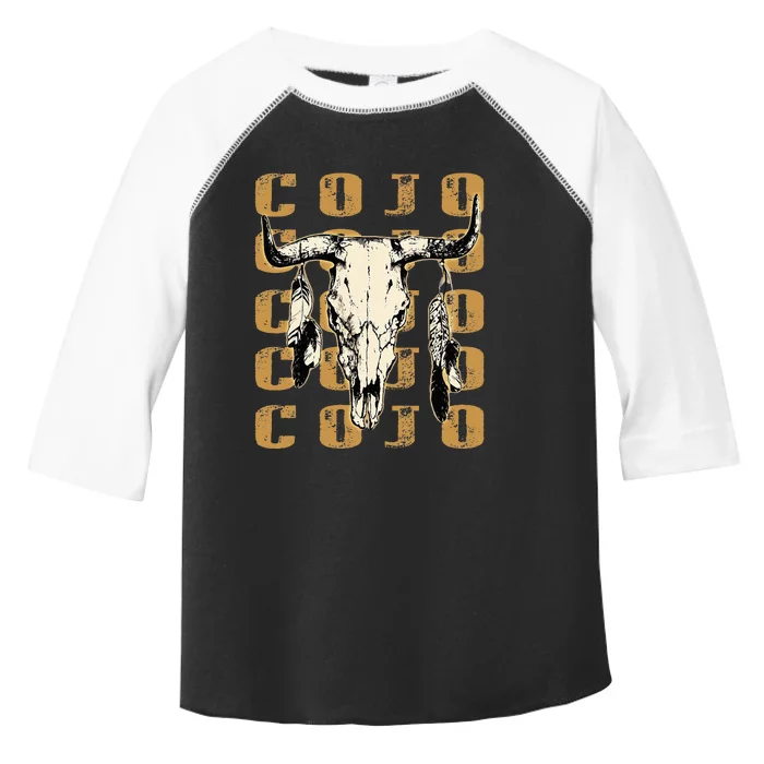 Vintage C.O.J.O Bull Skull Flowers Music Outlaws 80s 90s Toddler Fine Jersey T-Shirt