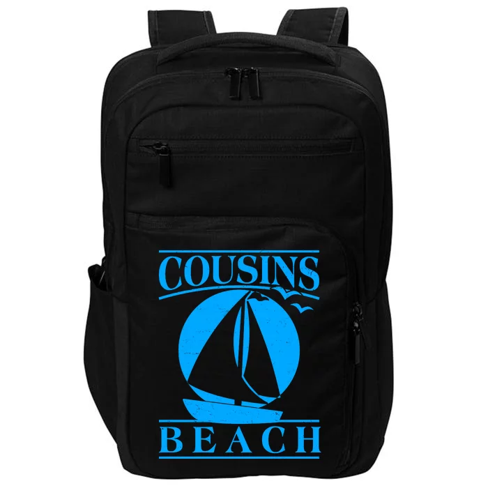 Vintage Cousin Beach Sail Boat Impact Tech Backpack