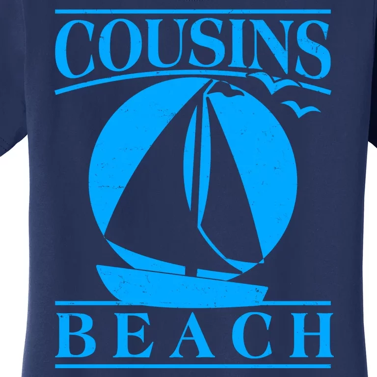 Vintage Cousin Beach Sail Boat Women's T-Shirt