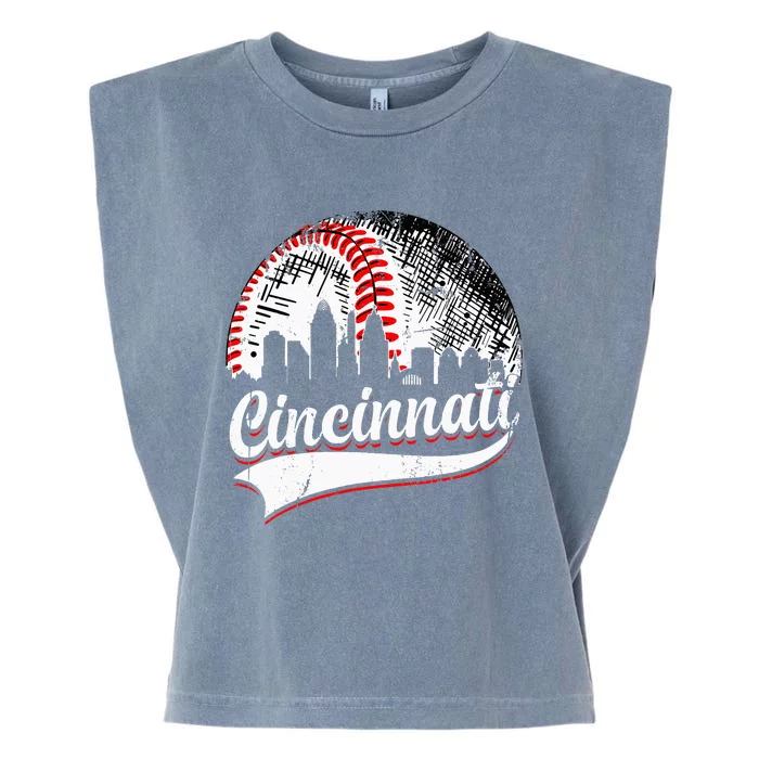 Vintage Cincinnati Baseball Men Women Boy Girl Kids Gifts Garment-Dyed Women's Muscle Tee