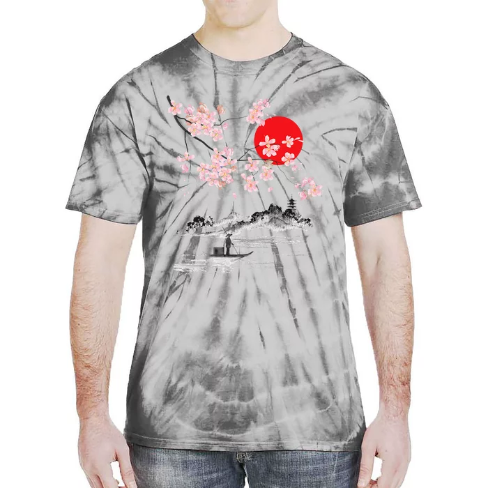 Vintage Cherry Blossom Sakura Japanese Art Sakura Tie-Dye T-Shirt