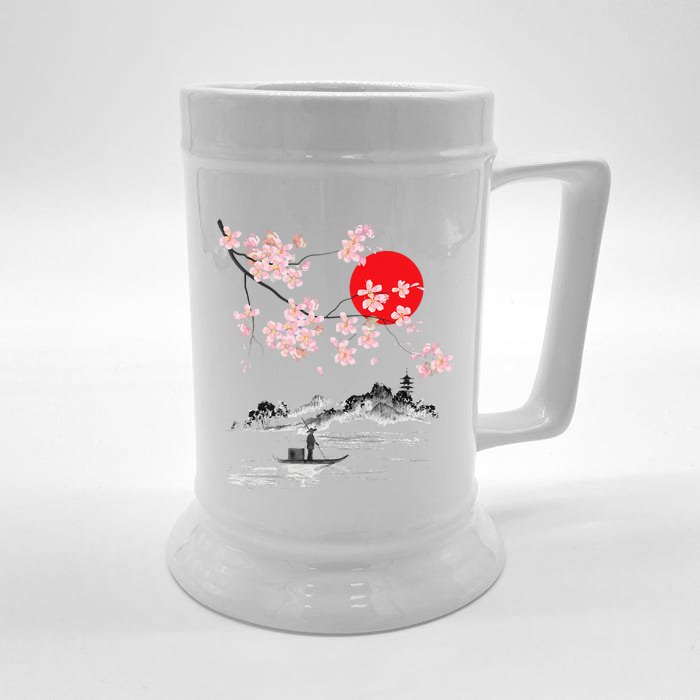 Vintage Cherry Blossom Sakura Japanese Art Sakura Front & Back Beer Stein