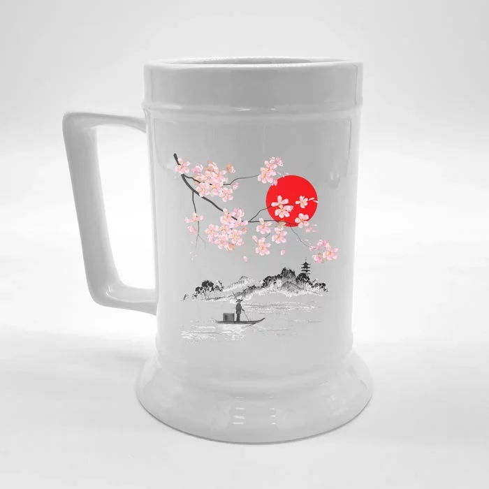 Vintage Cherry Blossom Sakura Japanese Art Sakura Front & Back Beer Stein