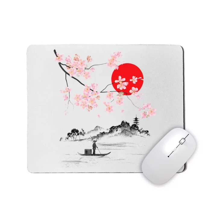 Vintage Cherry Blossom Sakura Japanese Art Sakura Mousepad