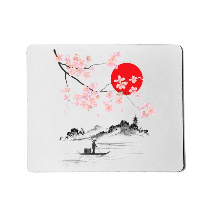 Vintage Cherry Blossom Sakura Japanese Art Sakura Mousepad