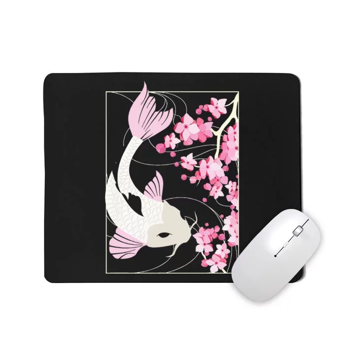 Vintage Cherry Blossom I Japanese Fish I Koi Carp Mousepad