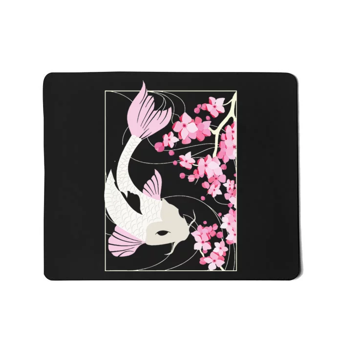 Vintage Cherry Blossom I Japanese Fish I Koi Carp Mousepad