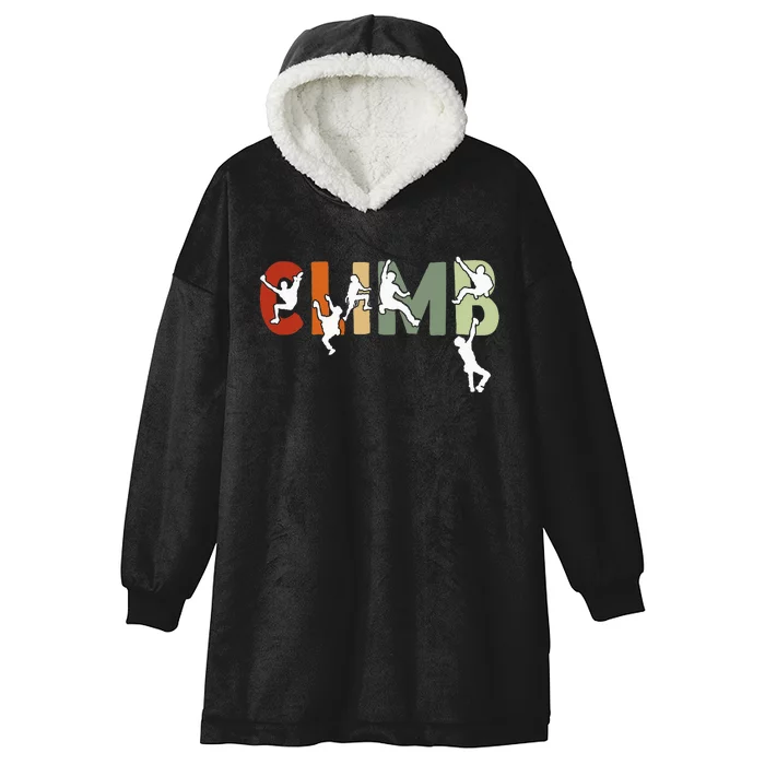 Vintage Climbing Bouldering Rock Climber Climbing Hooded Wearable Blanket