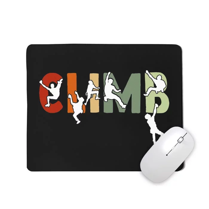 Vintage Climbing Bouldering Rock Climber Climbing Mousepad