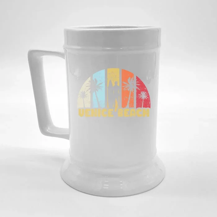 Vintage California Beach Retro Sunset Gift Front & Back Beer Stein